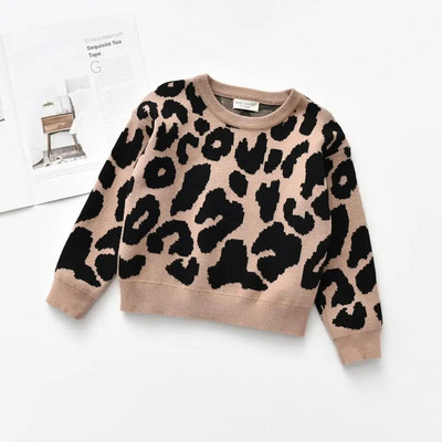 Pulover tricotat pentru fetiță, băiat, 100% bumbac, toamnă, iarnă, primăvară, sugar, copil mic, pulover leopard, pulover din lână pentru bebeluși, haine