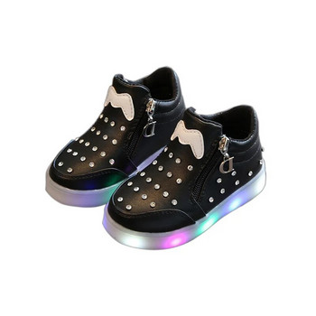 Παιδικά πάνινα παπούτσια με φωτάκια Παιδική μόδα Φωτεινή LED Αντιολισθητικά παπούτσια για αγόρια για κορίτσια Αθλητικά παπούτσια με γάντζο για νήπια Παπούτσια εξωτερικού χώρου