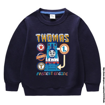 THOMAS Fashion Бебешки суичъри за момчета Памучен принт Детски дрехи Пуловери за момичета с дълъг ръкав Подарък за рожден ден