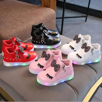 Νέα ανοιξιάτικα παιδικά παπούτσια για κορίτσια Αθλητικά παπούτσια μόδας Παιδικά φωτεινά παπούτσια με φλας Chaussure Led μωρά αγόρια αθλητικά αναπνεύσιμα