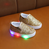 Pantofi sport pentru copii, paiete de modă luminoase de primăvară, paiete pentru copii, băieți, pantofi pentru fete, pantofi cu LED-uri, pantofi de alergare ușoare, 21-30