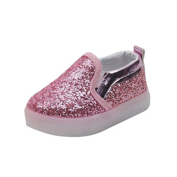 Детски спортни обувки Пролетни светещи модни пайети Детски обувки за момчета Момичета LED маратонки с леки маратонки Zapatillas 21-30