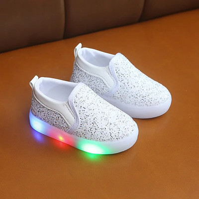 Pantofi sport pentru copii, paiete de modă luminoase de primăvară, paiete pentru copii, băieți, pantofi pentru fete, pantofi cu LED-uri, pantofi de alergare ușoare, 21-30