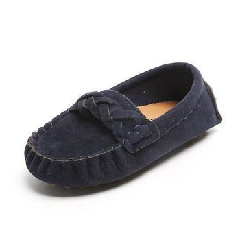 JGSHOWKITO Горещи модни детски обувки за момчета и момичета Детски кожени обувки Класически универсални мокасини Бебешки обувки тип лодка Плоски