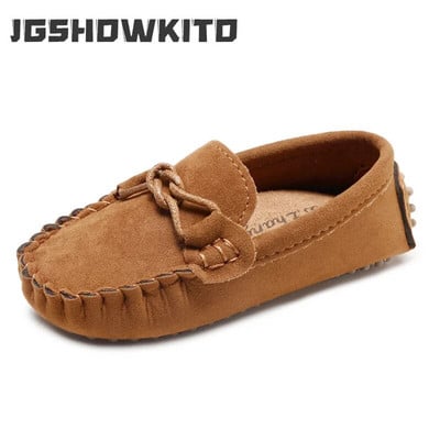 JGSHOWKITO Hot Fashion Gyerekcipők Fiúknak Lányoknak Gyerek Bőr Cipők Klasszikus All-match Loafers Baba Csónak Cipők Lapos