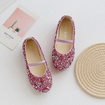2024 Пролетни обувки за момичета от 1 до 12 години Красота с остри пръсти Кожени обувки за тийнейджърки Bling Princess Сватбени обувки F12131