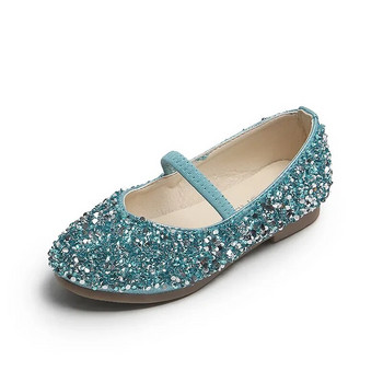 2024 Пролетни обувки за момичета от 1 до 12 години Красота с остри пръсти Кожени обувки за тийнейджърки Bling Princess Сватбени обувки F12131