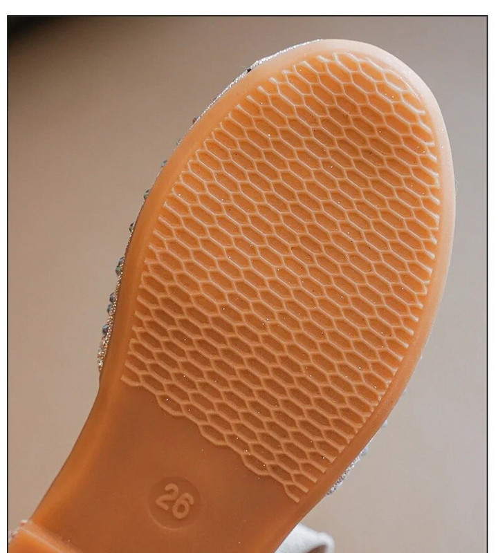 Sandale de vară 2023 pentru fetițe, prințesă, pantofi de petrecere, banchet pentru copii, prințesă, moda, sandale plate pentru fetiță, argintii