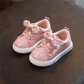 Zapatillas Girl 2023 Нови ежедневни обувки Bow Single Shoe Спортни обувки с пайети Бебешки обувки Модни момичешки обувки Къси маратонки кроссовки