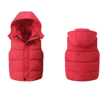 2024 Κορίτσια Γιλέκα με κουκούλα για αγόρια Παιδικά σχολικά ρούχα Γονέας-Παιδί Χειμερινό παιδικό γιλέκο Εξωτερικό Ζεστό μπουφάν