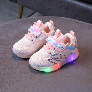 Παιδικά παπούτσια με φωτισμό LED Αθλητικά παπούτσια για κορίτσια 23 Ανοιξιάτικα παιδικά καθημερινά παπούτσια για βρέφη / νήπια Παπούτσια για περπάτημα φωτεινό παπούτσι κινουμένων σχεδίων για τρέξιμο