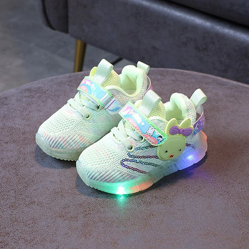 Παιδικά παπούτσια με φωτισμό LED Αθλητικά παπούτσια για κορίτσια 23 Ανοιξιάτικα παιδικά καθημερινά παπούτσια για βρέφη / νήπια Παπούτσια για περπάτημα φωτεινό παπούτσι κινουμένων σχεδίων για τρέξιμο