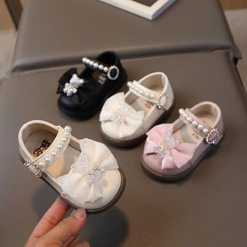 Размер 16-25 Обувки за момичета, Пролет, Есен, С кръгли пръсти, Принцеса, Малка кожена обувка, Мека подметка, Нехлъзгащи се бебешки обувки за първи стъпки