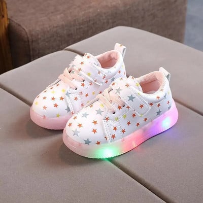 Детски спортни обувки Пролетни светещи модни дишащи детски обувки за момчета Момичета LED маратонки със светлини Маратонки Zapatillas
