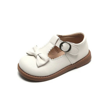 2024 г. Модни дизайнерски обувки за момичета с T-образни връзки, дантелени детски обувки, класически черни бежови ученически обувки за момичета E06072