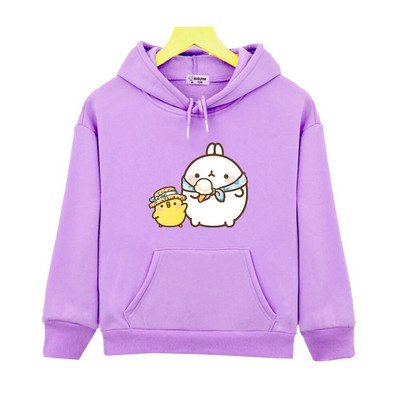 Molang and Piupiu Hoodies Βρεφικά αγόρια/κορίτσια ανοιξιάτικα μπλουζάκια Παιδικά χαριτωμένα ρούχα λαγουδάκι Kawaii Unisex Παιδική στολή Kawaii