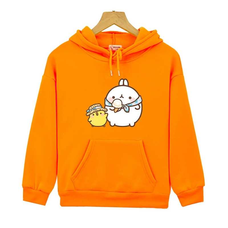 Molang and Piupiu Hoodies Βρεφικά αγόρια/κορίτσια ανοιξιάτικα μπλουζάκια Παιδικά χαριτωμένα ρούχα λαγουδάκι Kawaii Unisex Παιδική στολή Kawaii