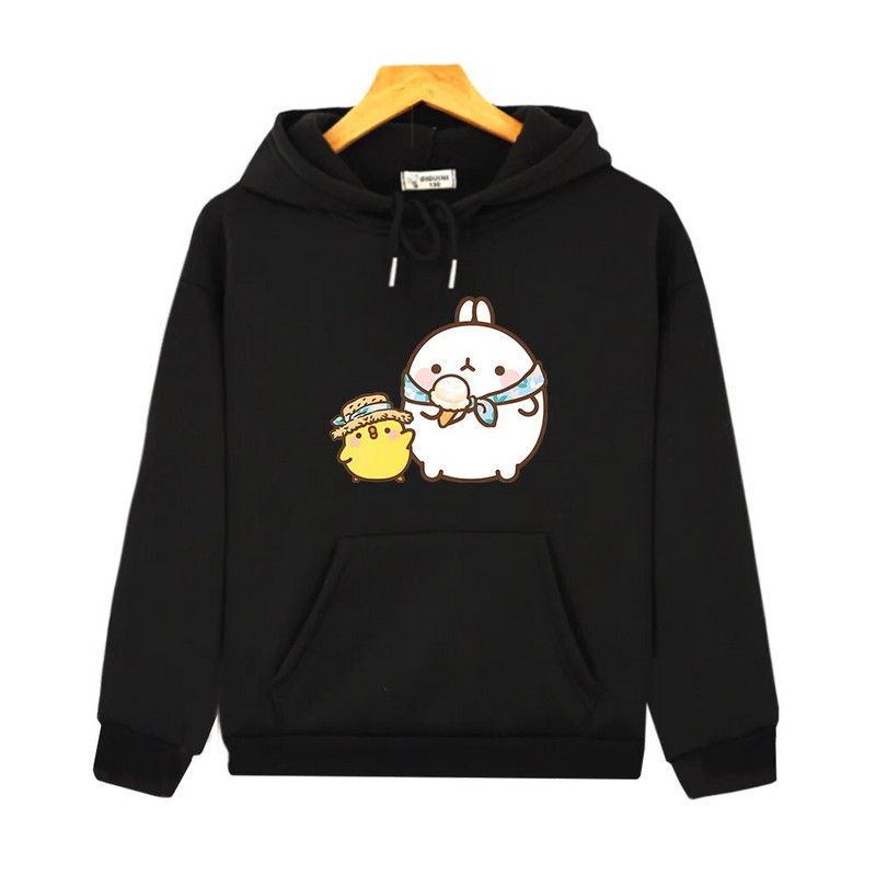 Molang and Piupiu Hoodies Βρεφικά αγόρια/κορίτσια ανοιξιάτικα μπλουζάκια Παιδικά χαριτωμένα ρούχα λαγουδάκι Kawaii Unisex Παιδική στολή Kawaii