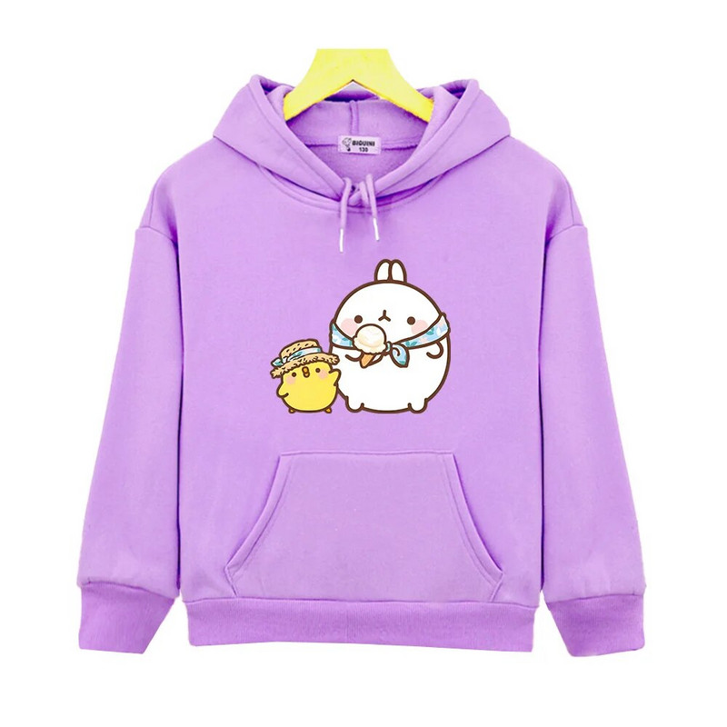 Molang and Piupiu Hoodies Βρεφικά αγόρια/κορίτσια ανοιξιάτικα μπλουζάκια Παιδικά χαριτωμένα ρούχα λαγουδάκι Kawaii Unisex Παιδική στολή Kawaii