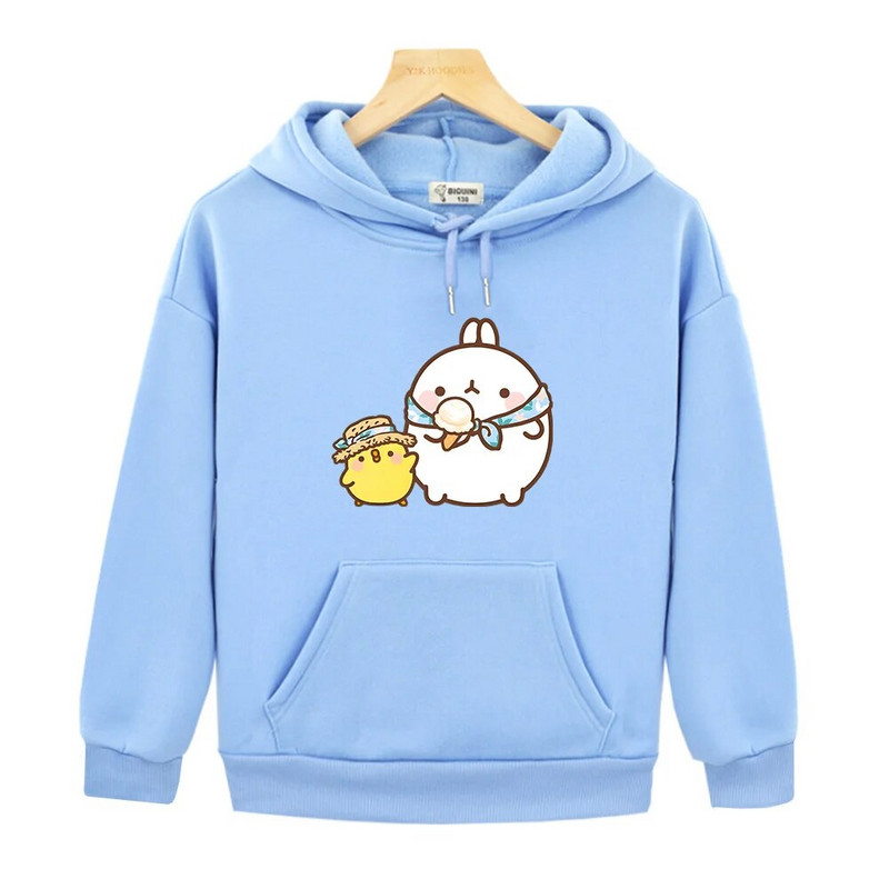 Molang and Piupiu Hoodies Βρεφικά αγόρια/κορίτσια ανοιξιάτικα μπλουζάκια Παιδικά χαριτωμένα ρούχα λαγουδάκι Kawaii Unisex Παιδική στολή Kawaii
