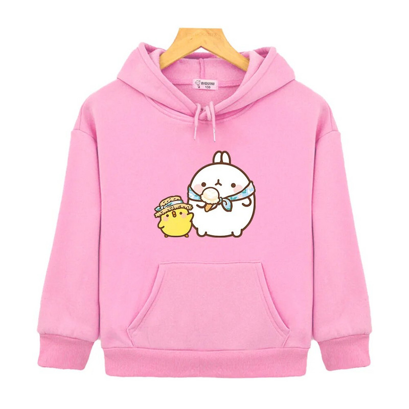 Molang and Piupiu Hoodies Βρεφικά αγόρια/κορίτσια ανοιξιάτικα μπλουζάκια Παιδικά χαριτωμένα ρούχα λαγουδάκι Kawaii Unisex Παιδική στολή Kawaii