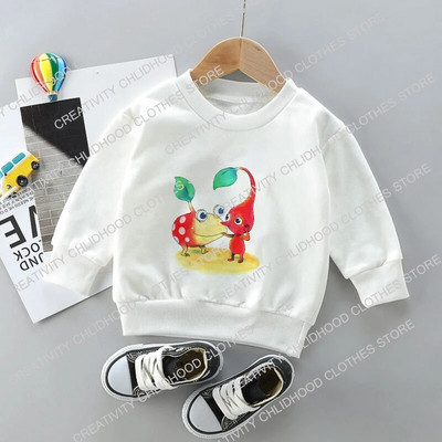 Hanorace pentru copii Pikmin Pulover Desene animate Anime Haine casual Joc Fete Băieți Copii Kawaii Bumbac Hanorac la modă Topuri