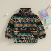 2023-08-17 Lioraitiin 3-7 ani Copii mici Fete Băieți Jachetă de iarnă cu mâneci lungi Jachetă din fleece de pluș Pulover cu jumătate de fermoar Haine calde pentru copii