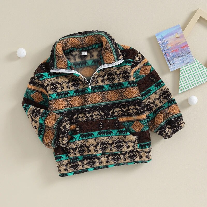 2023-08-17 Lioraitiin 3-7 ani Copii mici Fete Băieți Jachetă de iarnă cu mâneci lungi Jachetă din fleece de pluș Pulover cu jumătate de fermoar Haine calde pentru copii