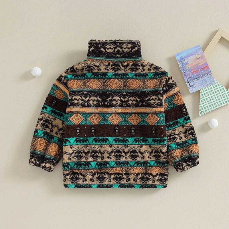 2023-08-17 Lioraitiin 3-7 ani Copii mici Fete Băieți Jachetă de iarnă cu mâneci lungi Jachetă din fleece de pluș Pulover cu jumătate de fermoar Haine calde pentru copii