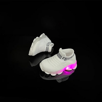 Бебешки LED обувки Размер 21-30 Момчета Светещи маратонки Момичета Светещи светещи обувки Детски първи проходилки Детски модни спортни обувки