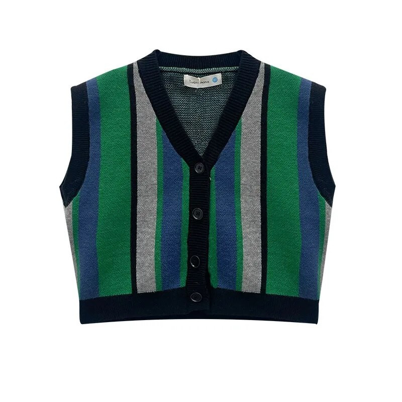 Băiat nou, primăvară, toamnă, pulover dintr-o bucată, vestă tricotată Top cald, lejer, moale, asortată, în aer liber