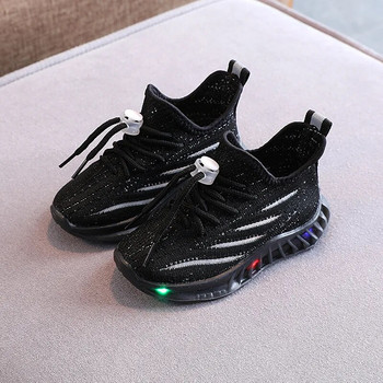 Παιδικά νέα αθλητικά παπούτσια LED ελαφριά πολύχρωμα κορεατικά αθλητικά παπούτσια για αγόρια Αναπνεύσιμα άνετα παπούτσια με μαλακό πάτο casual