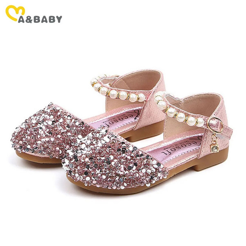 ma&baby Copii Copii Pantofi Fete Paiete Perla Printesa Pantofi Piele Pentru Fete Aniversare Pantofi Nunta D01