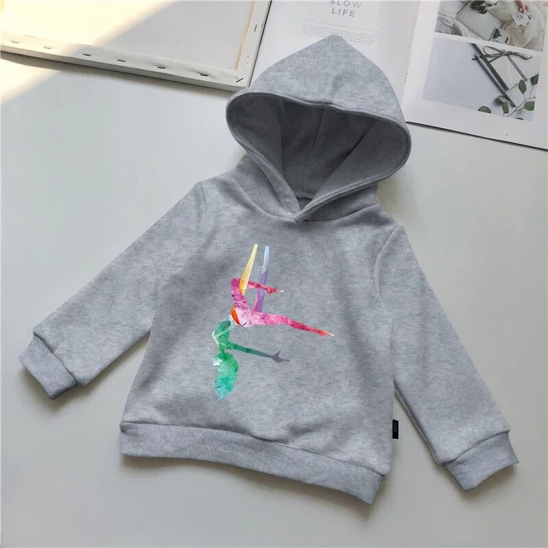 Acuarelă Gimnastică Fete Copii Primăvară Toamnă Hanorac Cămașă Copii Bebeluși Desene Animat GYM Imprimat Hanorac Topuri 2022 Hanorac Haine