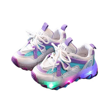 Zapatillas Детски ежедневни обувки Летни LED луминесцентни обувки Ежедневни обувки за момче Момчета Обувки за тенис на платформа Бебешки обувки за ходене Детски обувки