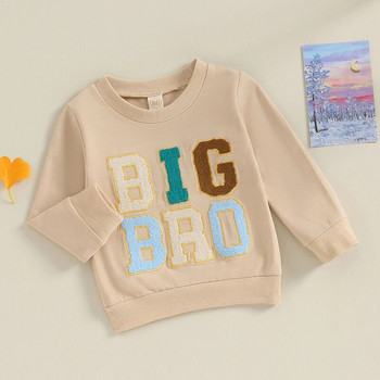 2023-08-07 Lioraitiin 6M-4Y Toddler Baby Boy Big Brother Φούτερ πουκάμισο με λαιμόκοψη Φθινοπωρινά χειμωνιάτικα ρούχα