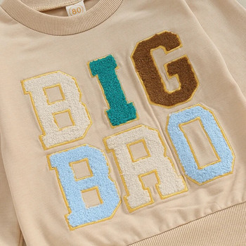 2023-08-07 Lioraitiin 6M-4Y Toddler Baby Boy Big Brother Φούτερ πουκάμισο με λαιμόκοψη Φθινοπωρινά χειμωνιάτικα ρούχα