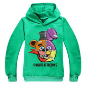 Mergaitėms, pavasariui rudeniui, megztinis su megztiniais pilnomis rankovėmis, vaikų animacinis filmas Penkių naktų Freddy gobtuvinis paltas Viršutinės striukės spalvoti drabužiai