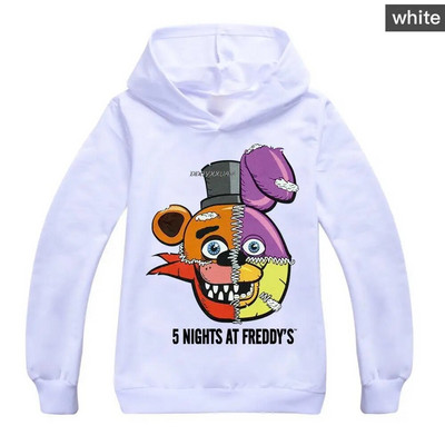 Mergaitėms, pavasariui rudeniui, megztinis su megztiniais pilnomis rankovėmis, vaikų animacinis filmas Penkių naktų Freddy gobtuvinis paltas Viršutinės striukės spalvoti drabužiai