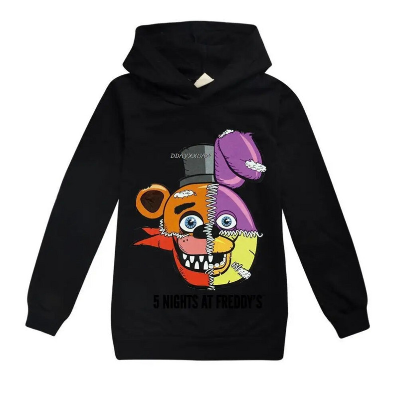 Copil Fată Primăvară Toamnă Hanorac cu mâneci întregi Hanorac Copil Bebeluș Desen animat Five Night Freddy Hanorac Topuri Jachetă Culoare Îmbrăcăminte