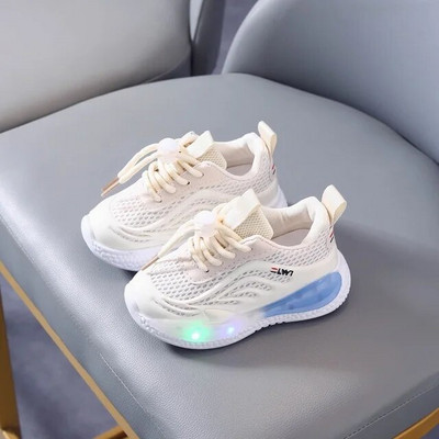 De primăvară și toamnă, nou anti-alunecare drăguț albină băieți și fete copii mici pantofi pentru copii mici pantofi sport cu lumină LED
