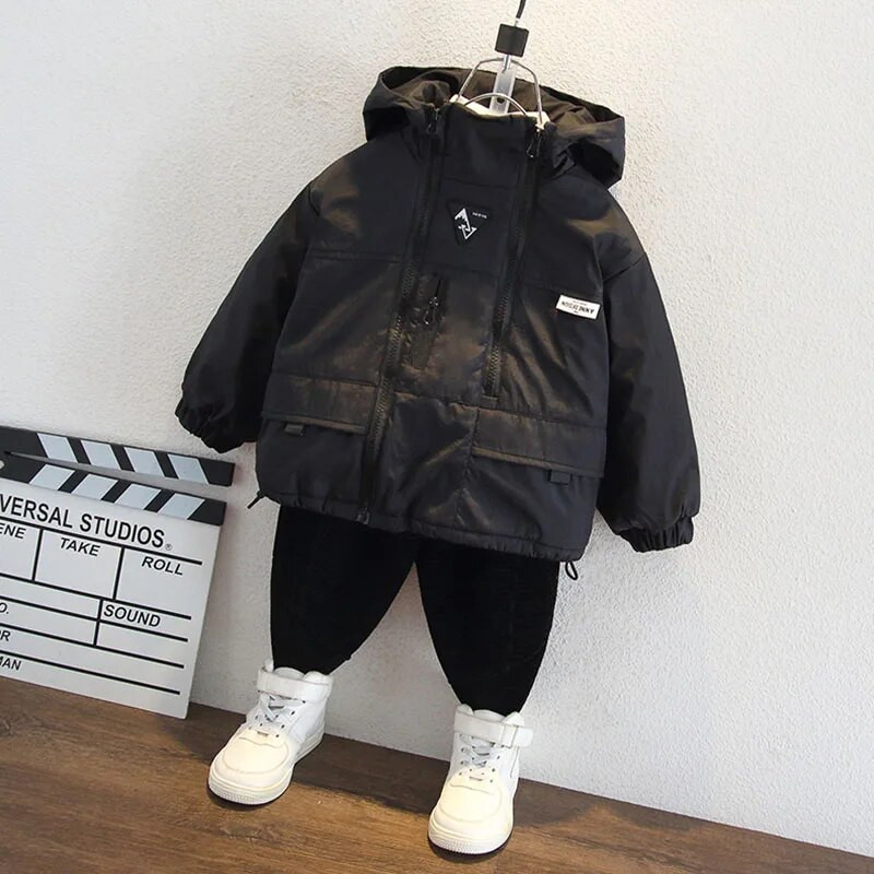 Boys Casual Jacket Άνοιξη Φθινόπωρο Ζεστό Παιδικό Μπουφάν με κουκούλα Windbreaker Ρούχα για αγόρια CH235