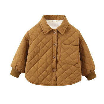 Палто за момчета Яке Памучна защита от вятър 2024 г. Топло плюс удебелено пролетно есенно висококачествено детско облекло