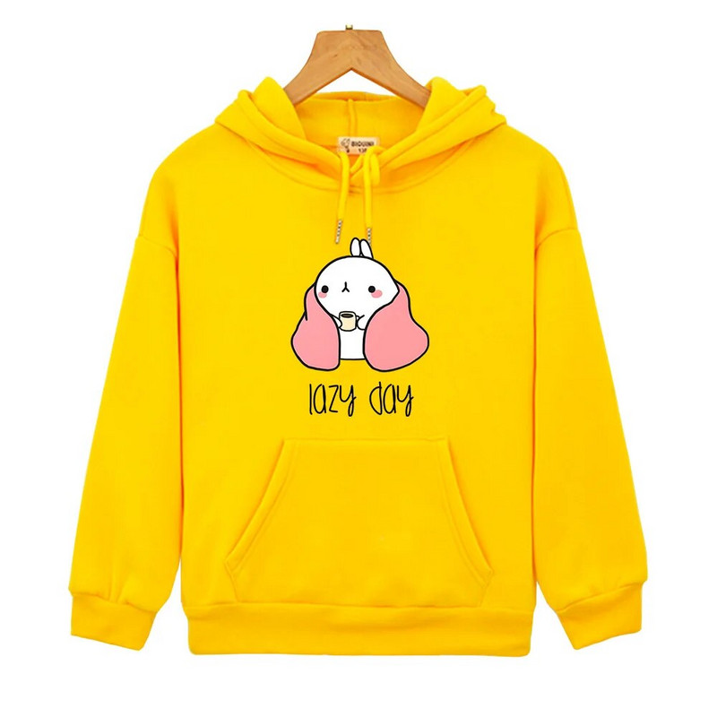 Γελοιογραφία Molang και Piupiu Παιδικά εμπριμέ φούτερ με κουκούλα Παλτό casual αθλητική Στολή για κορίτσια αγόρια Ρούχα anime πουλόβερ Y2k