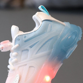Детски светодиодни светещи ежедневни обувки за момчета Мрежести дишащи светещи маратонки Обувки за момичета Детски светещи спортни маратонки за тенис