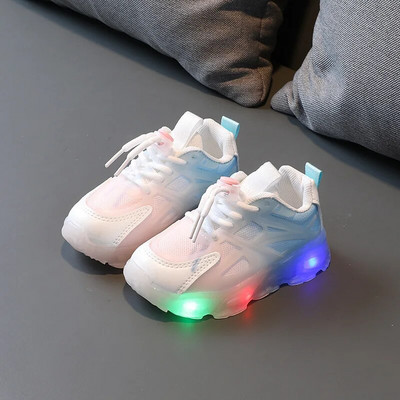 Pantofi ocazional strălucitori cu LED pentru copii pentru băieți pantofi cu plasă respirabil, pantofi iluminați, pantofi pentru fete, pantofi sport luminos pentru alergare, tenis