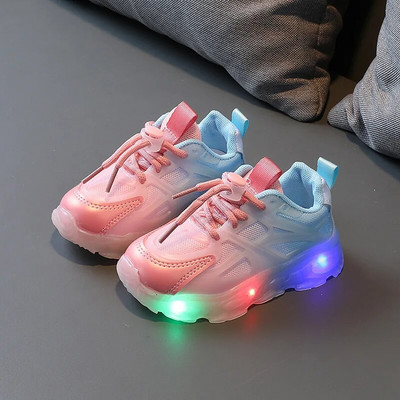 Pantofi ocazional strălucitori cu LED pentru copii pentru băieți pantofi cu plasă respirabil, pantofi iluminați, pantofi pentru fete, pantofi sport luminos pentru alergare, tenis