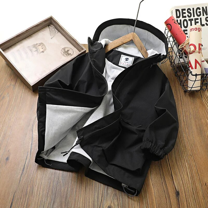 IYEAL Primăvară Toamnă Copii Băieți Jachetă Mantoane Jachetă cu glugă pentru copii Îmbrăcăminte exterioară Îmbrăcăminte pentru bebeluși pentru 2-14 ani