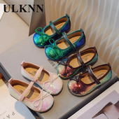 Princess Zelene cipele Djevojčice Jesen 2023 Mašne Ružičaste cipele Dječje cipele sa šljokicama Veličina 21-30 Ravne cipele za dojenčad