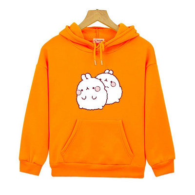 Molango triušio rudens vaikams Kawaii Bunny margintas megztinis su gobtuvu berniukams Merginoms Mieli drabužiai Animacinio filmo kostiumas ilgomis rankovėmis